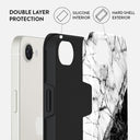 Fatal Contradiction - Black & White Marble iPhone 16e Case 2