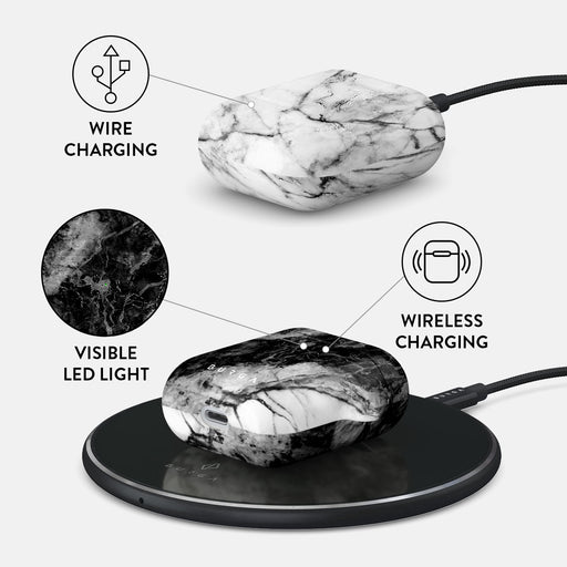 Fatal Contradiction - Black & White Marble AirPods Case 3