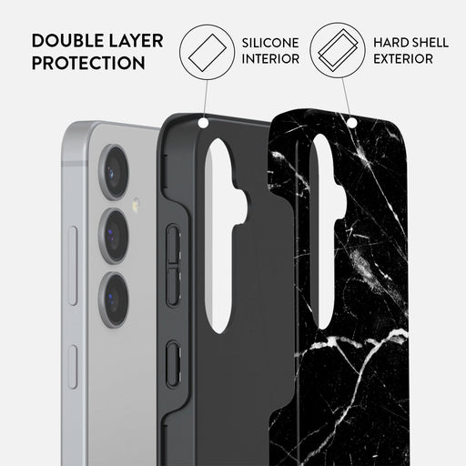 Noir Origin - Black Marble Samsung Galaxy S24 FE Case 2