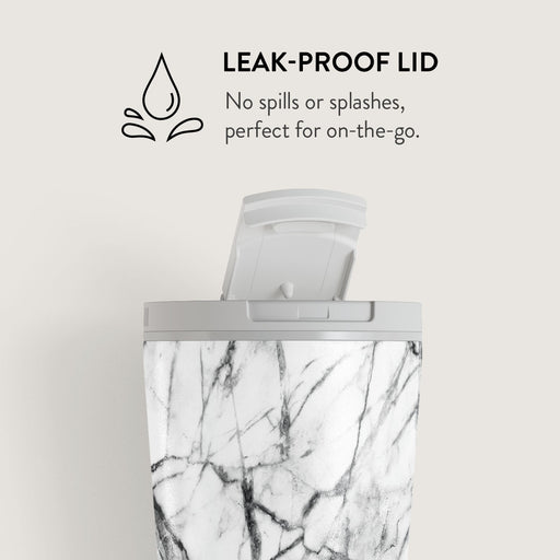 Fatal Contradiction - Black & White Marble Travel Mug 11