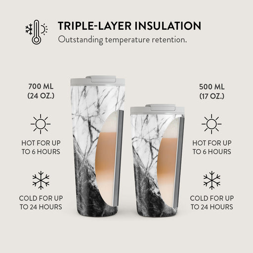 Fatal Contradiction - Black & White Marble Travel Mug 13