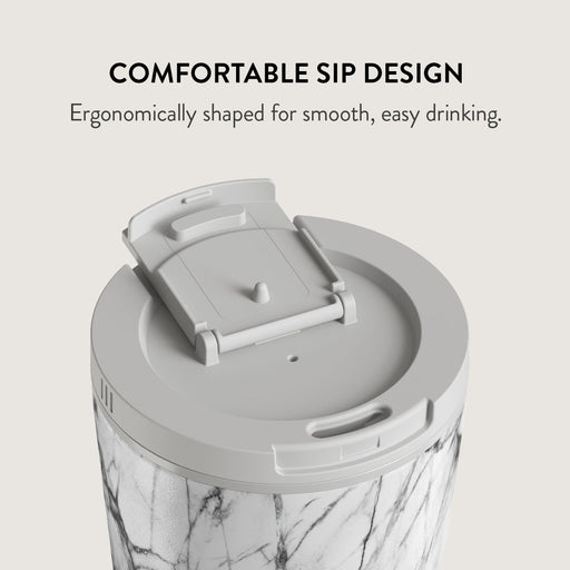 Fatal Contradiction - Black & White Marble Travel Mug 15