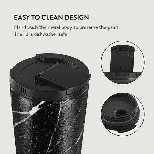 Noir Origin - Black Marble Travel Mug 16
