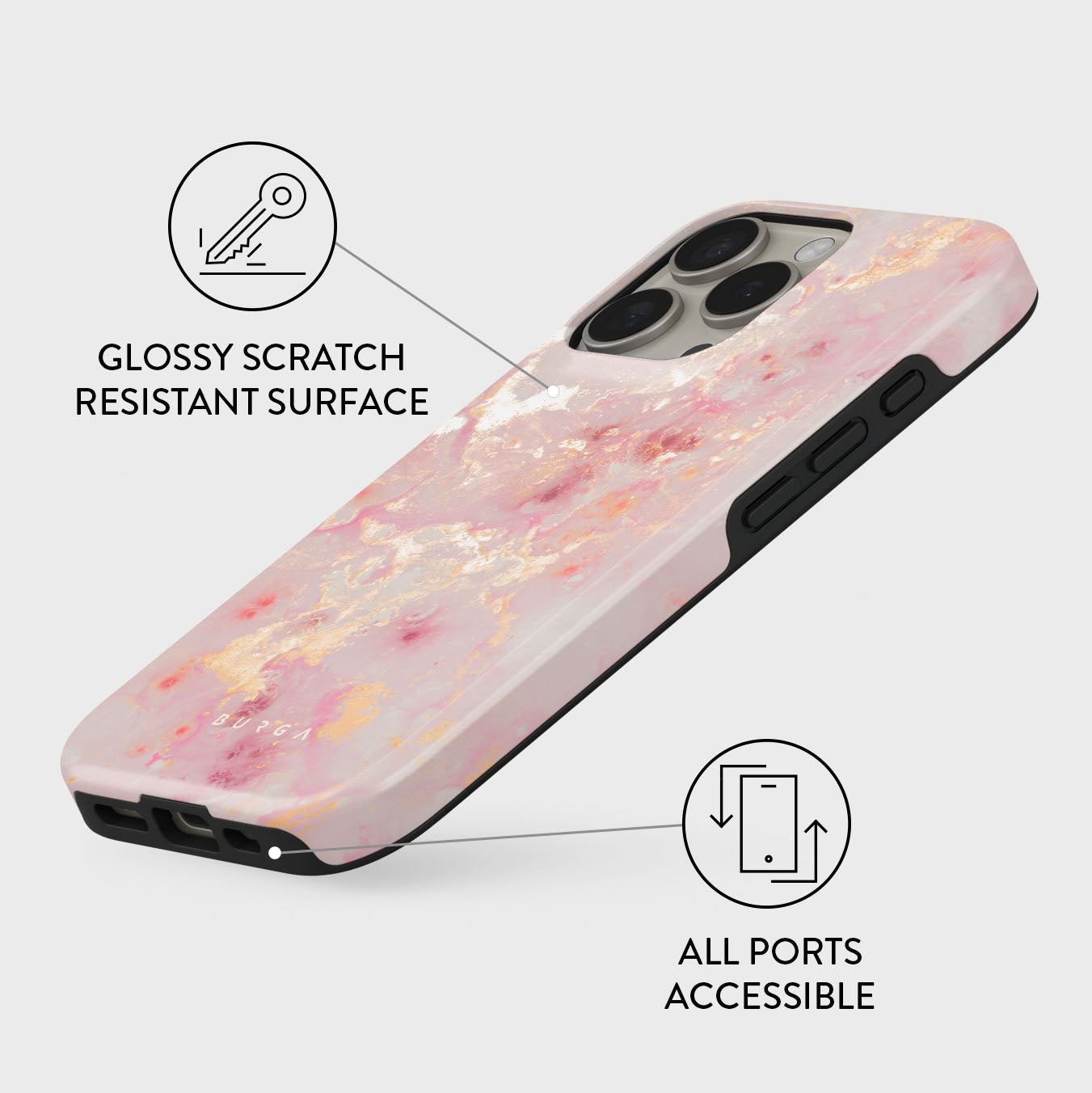 Golden Coral - Pink iPhone 16 Pro Max Case | BURGA