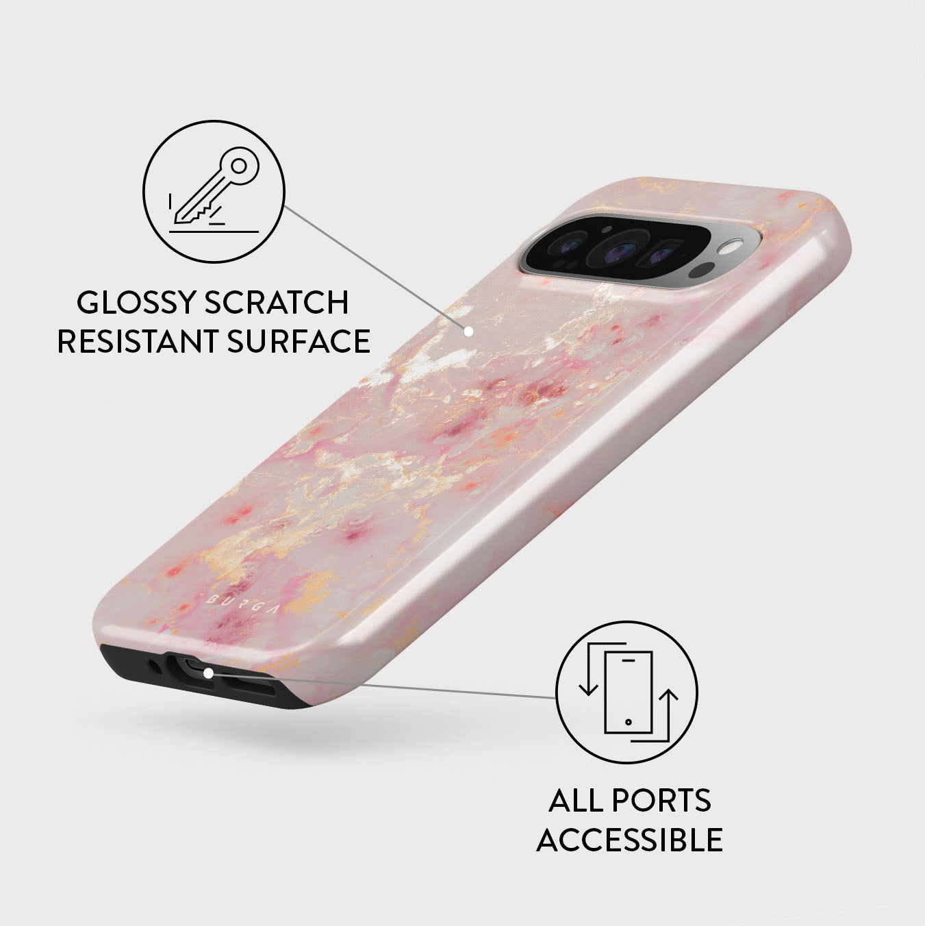 Golden Coral - Pink Google Pixel 9 Pro XL Case | BURGA