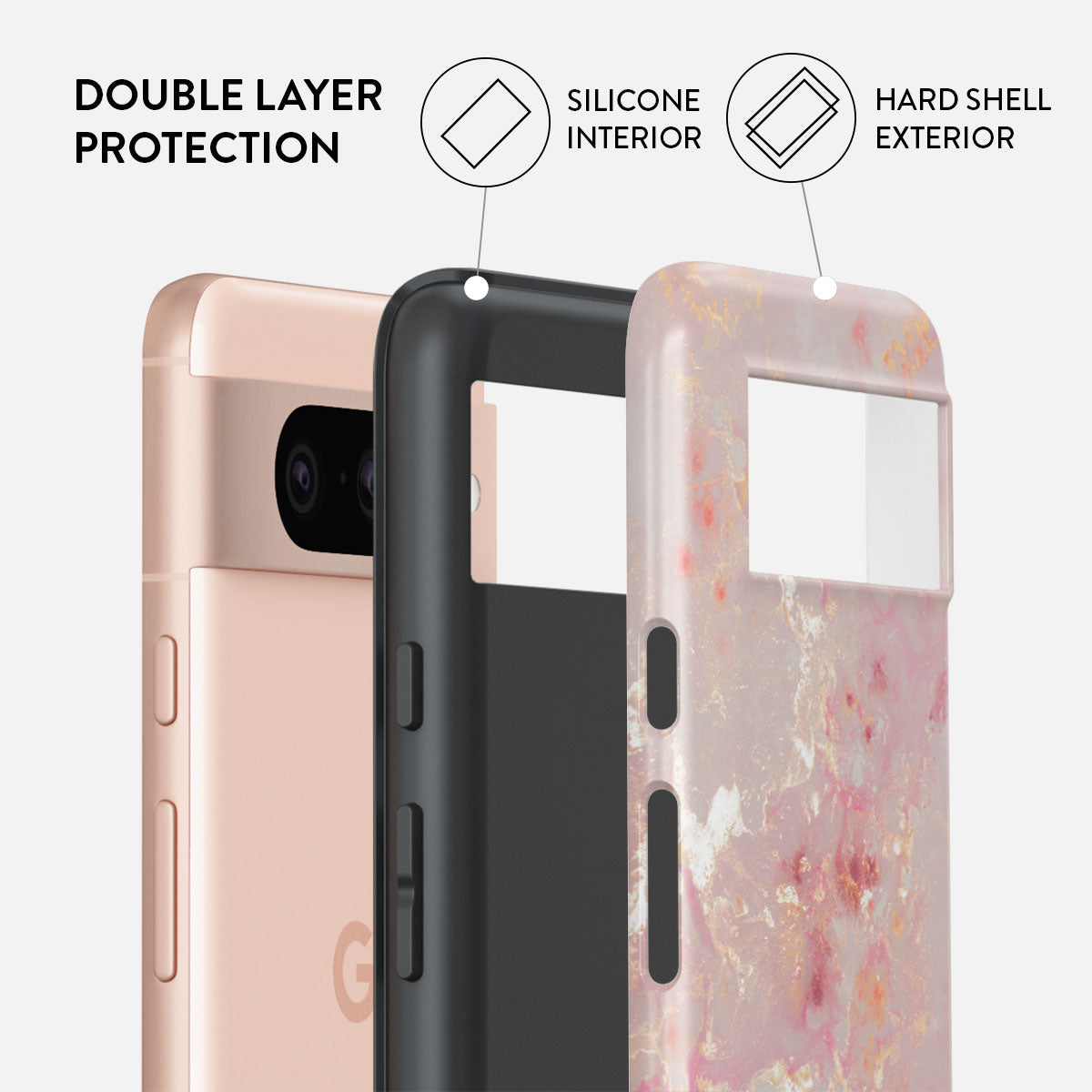 Golden Coral - Pink Google Pixel 8 Case | BURGA