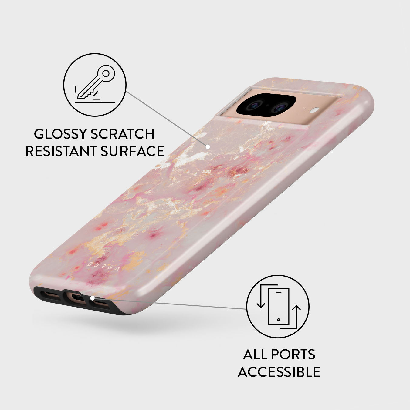 Golden Coral - Pink Google Pixel 8 Case | BURGA