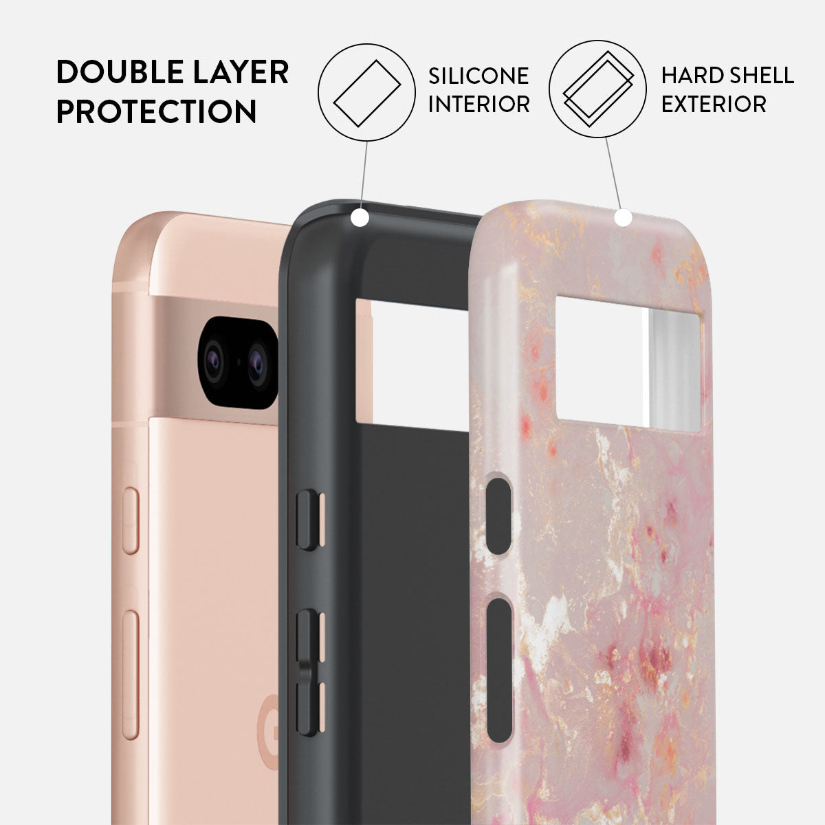 Golden Coral - Pink Google Pixel 8a Case | BURGA