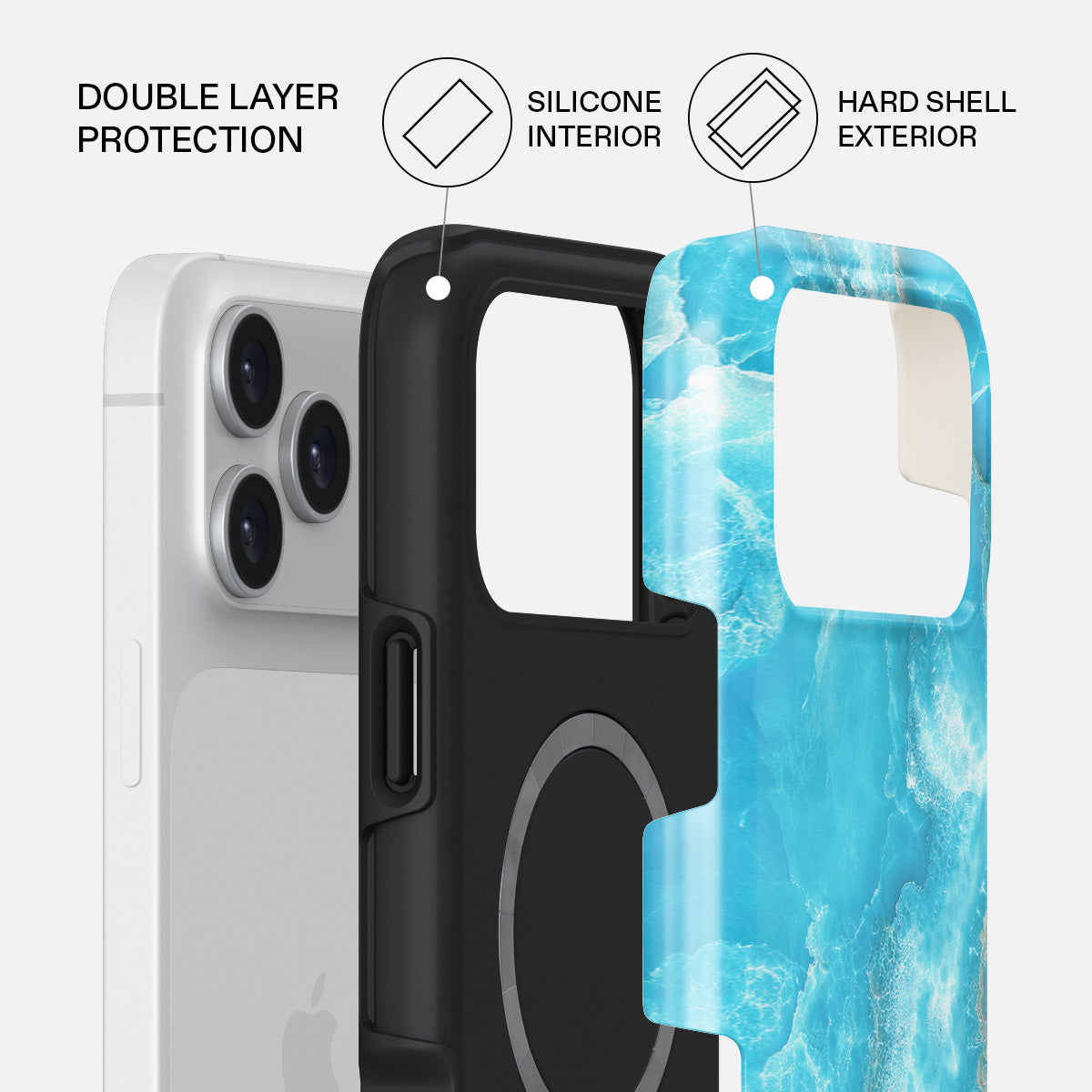Ocean Waves - Blue iPhone 17 Pro Max Case | BURGA