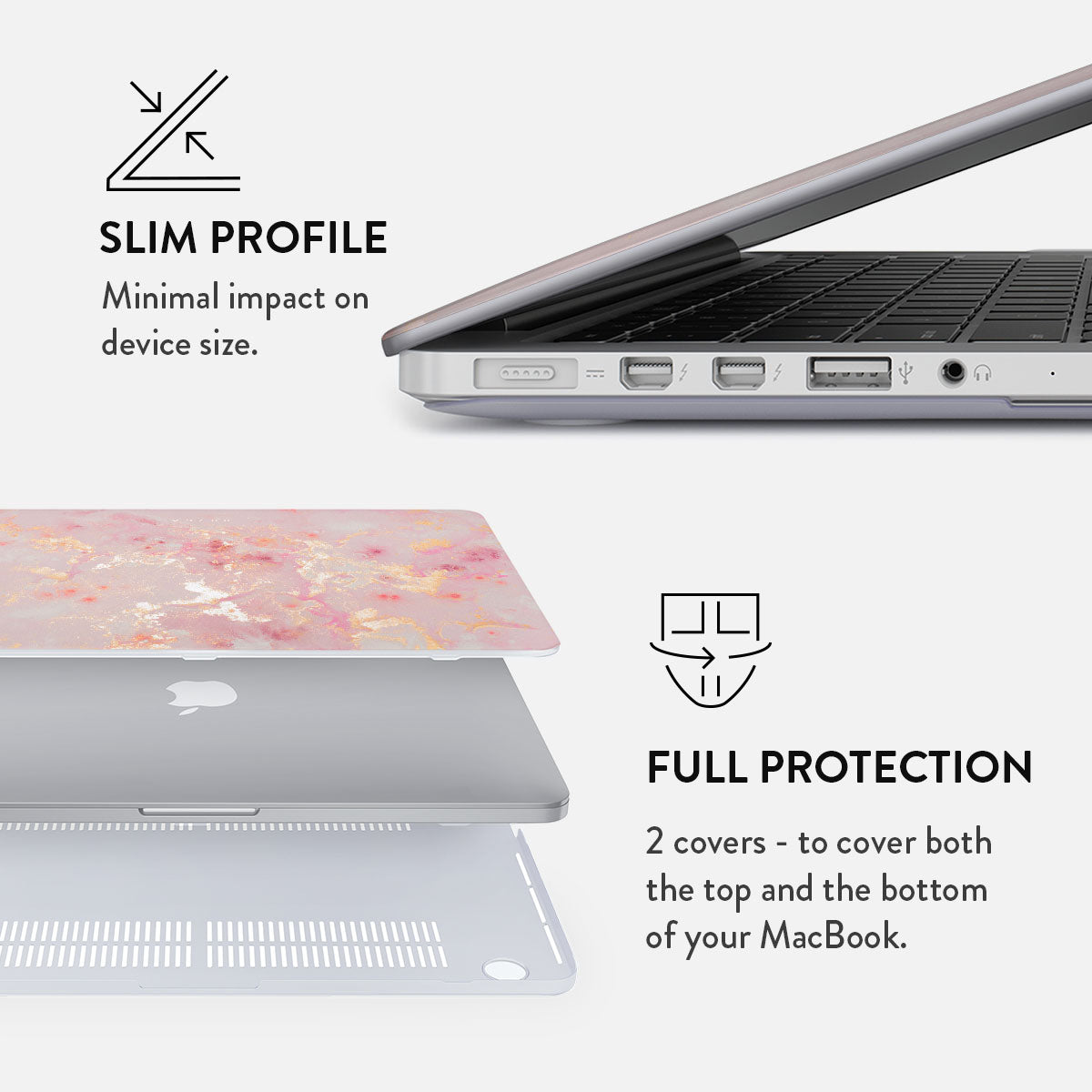 【BURGA】Macbook ハードケース ゴールドトーン 大理石調 薄型 BURGA Hard shell macbook cases