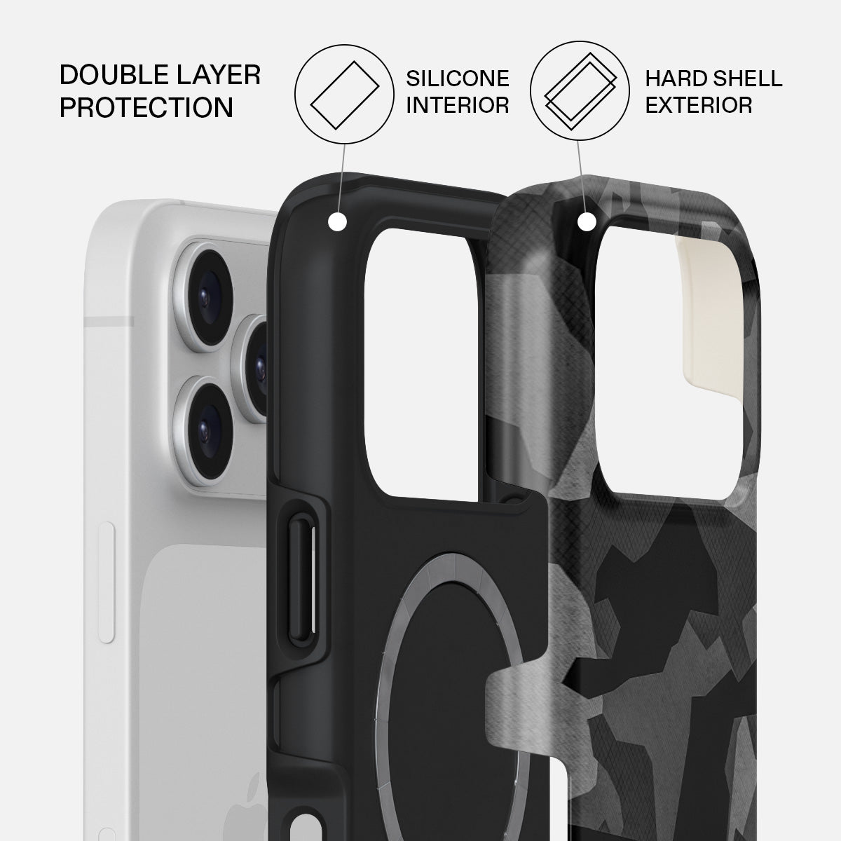 Night Black Camouflage - iPhone 17 Pro Case | BURGA