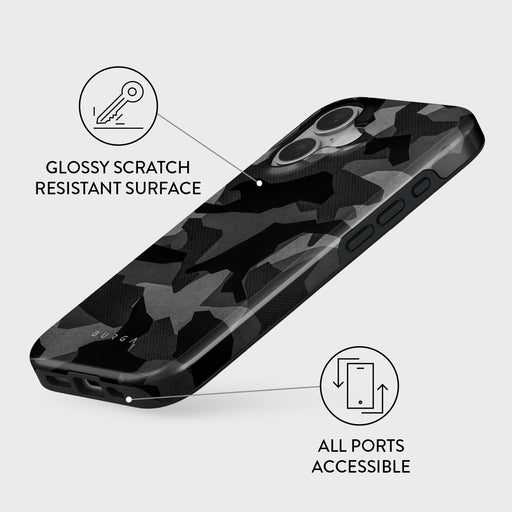 Night Black Camouflage - iPhone 16 Case 3