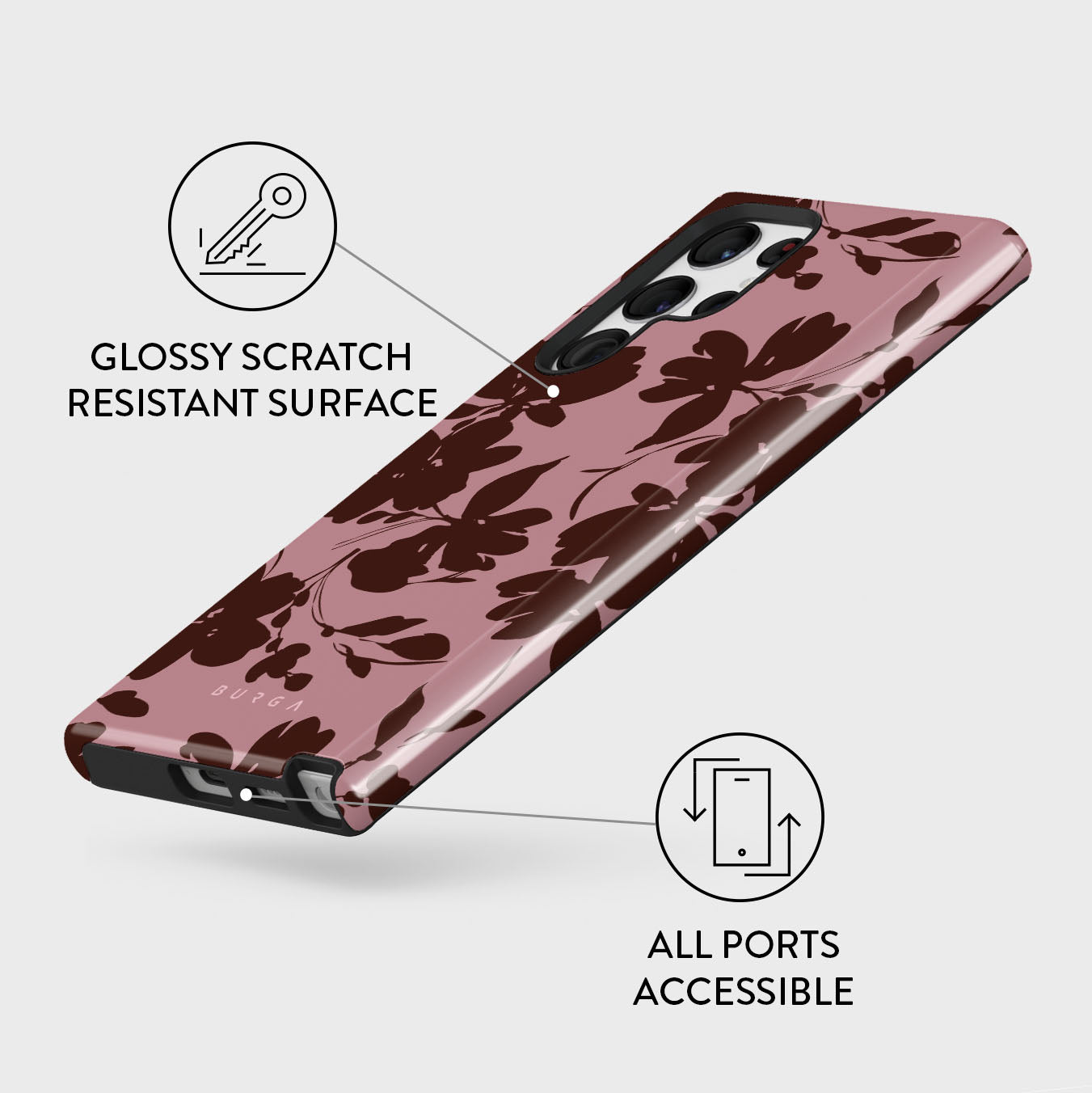 Samsung Galaxy S22 フィルム、BURGAケース付き Endless Beauty - Luxury Samsung Galaxy S22 Plus Case | BURGA