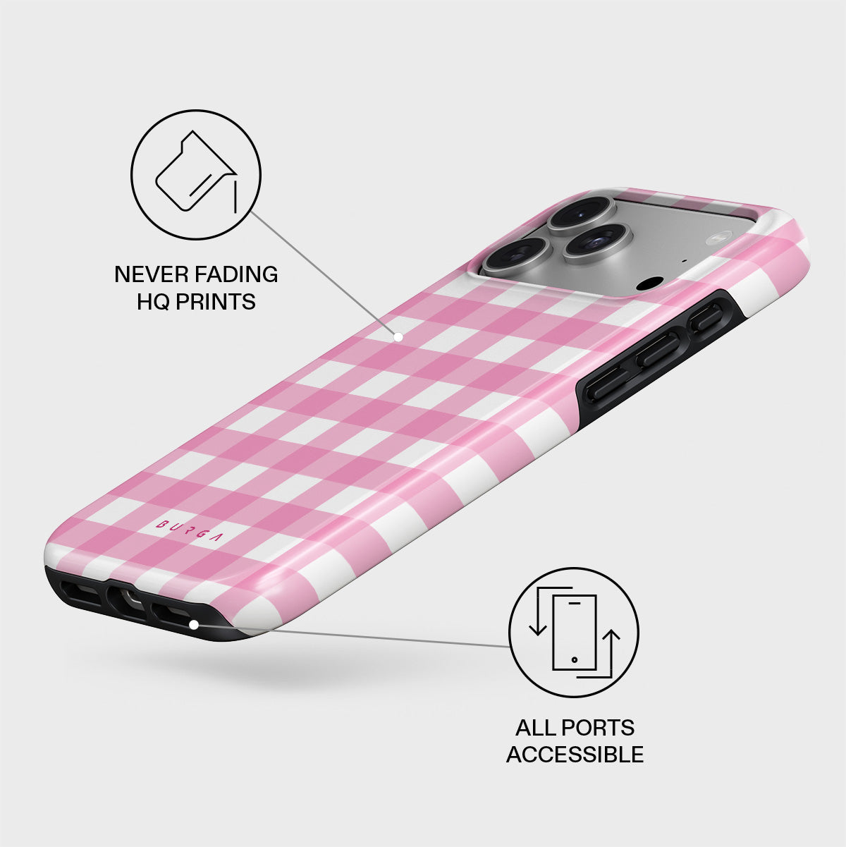 【新品】BURGA マーブルデザイン ハードケース　ピンク　iPhone17 iPhone 17 Pro Max Case, Think Pink | BURGA