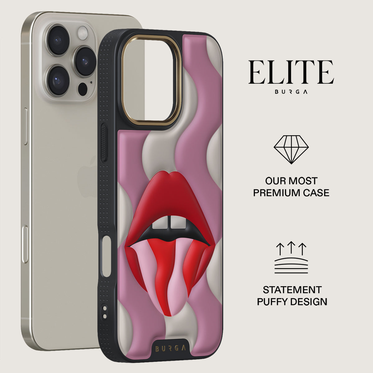 ELITE BURGA ハート iPhone16proケース Elite Puffy | BURGA