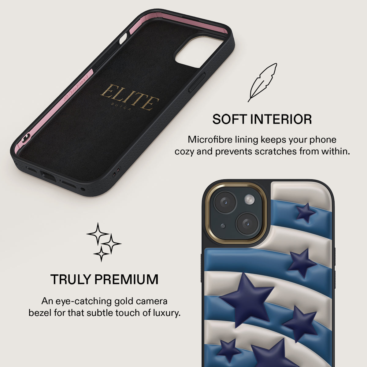 【新品】BURGA ボルドー 星柄 iPhone15proケース 収納袋付き Pop Star - iPhone 15 Case | BURGA