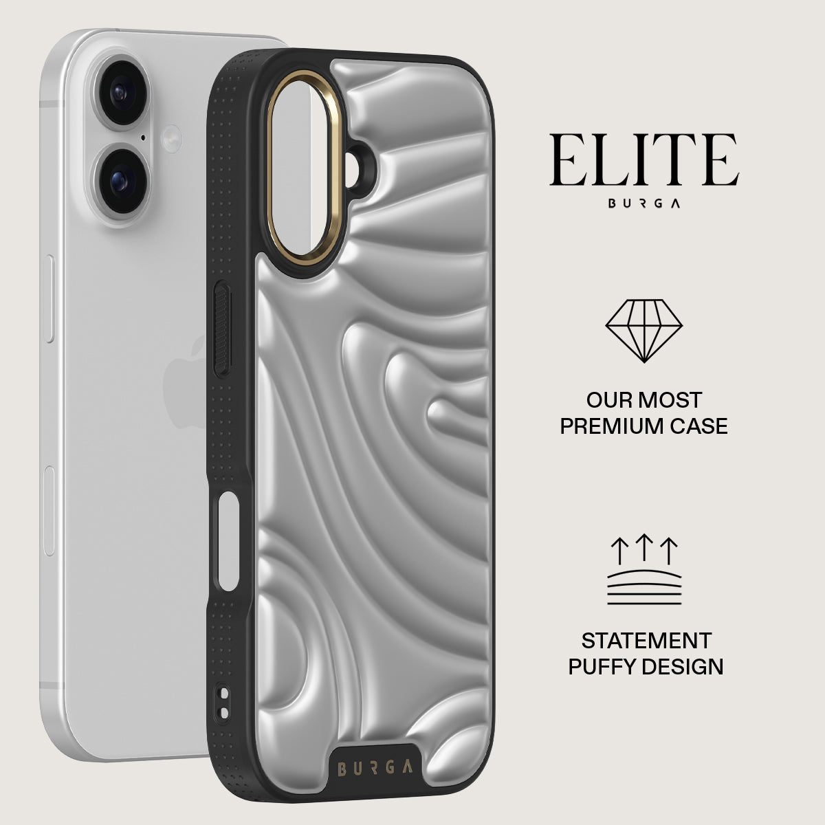新品）BURGA シルバー iPhone17ケース　高級ライン Chrome - iPhone 17 Case | BURGA