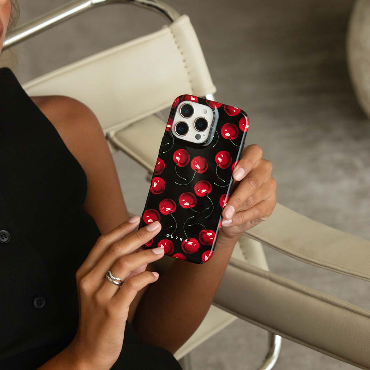 BURGA チェリー柄 iPhone17ケース Cherry - iPhone 17 Pro Max Case | BURGA
