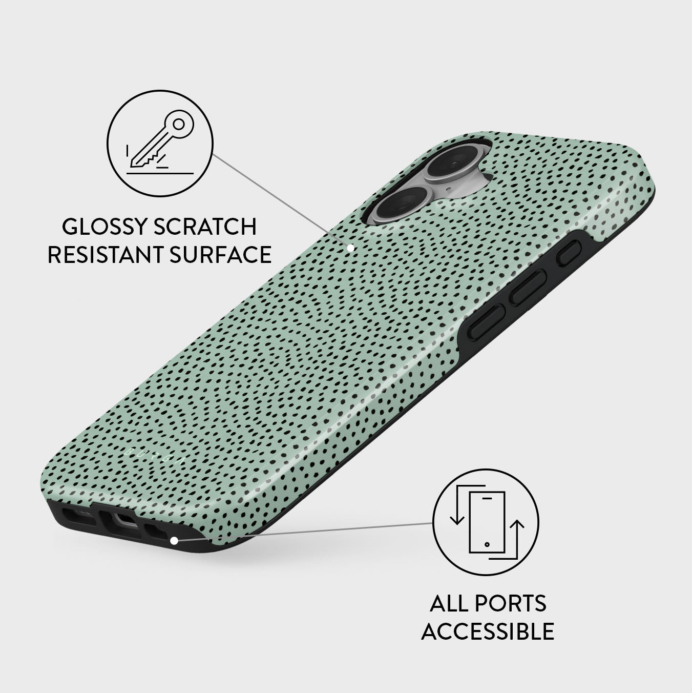 Mint Gelato - Dots iPhone 16 Case | BURGA