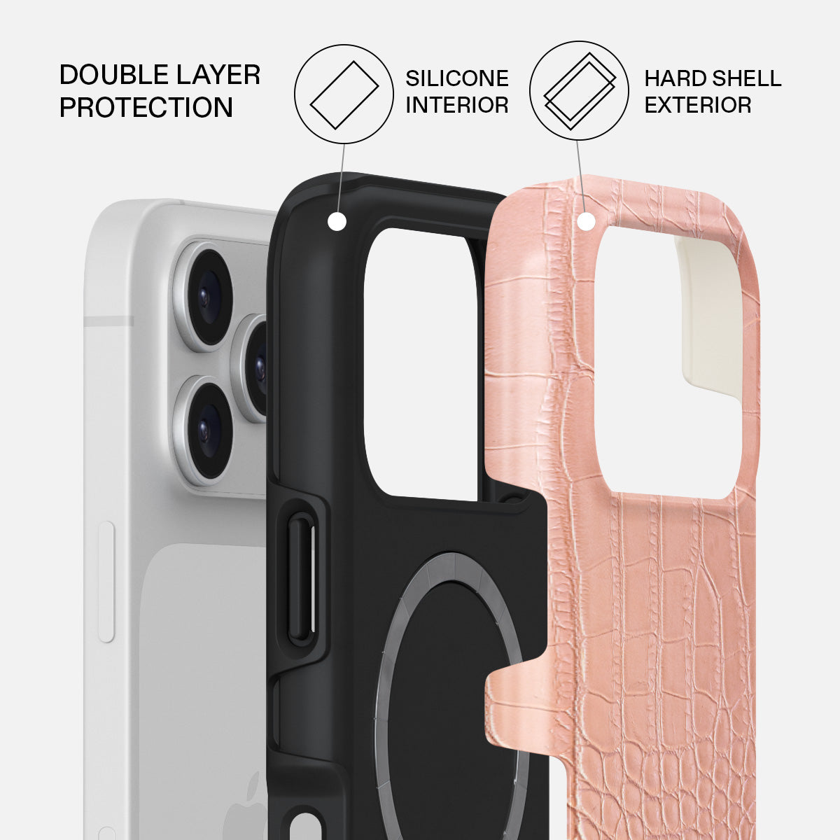 BURGA First Frost - iPhone 17 Pro ケース Pink Croco - iPhone 17 Pro Case | BURGA