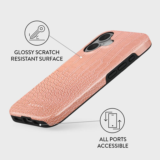 Pink Croco - iPhone 16 Case 3