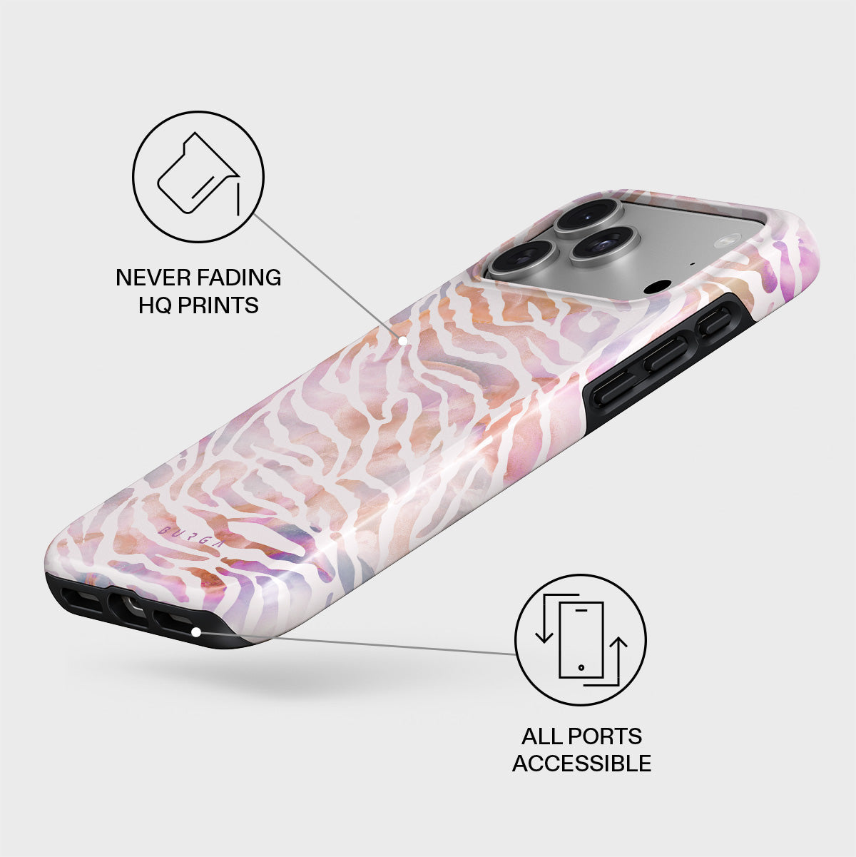 BURGA iPhone17用magsafeケース ゼブラ柄 Imperial iPhone 17 Pro Max Case, Sultry July | BURGA