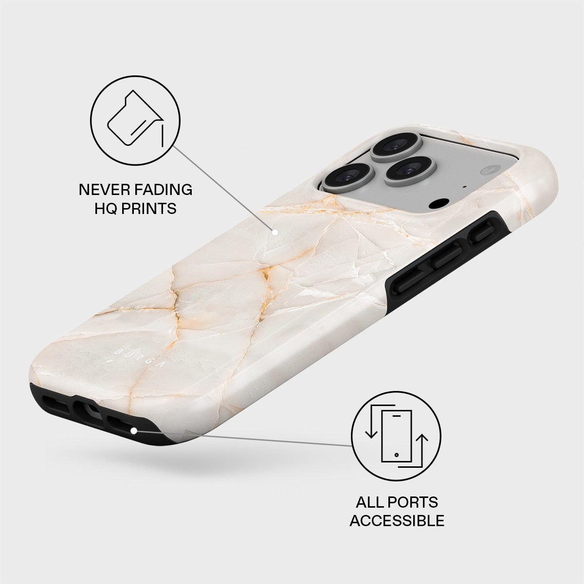 Vanilla Sand - Marble iPhone 17 Pro Case | BURGA