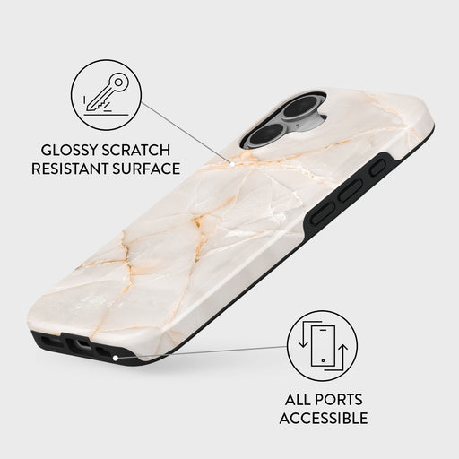 Vanilla Sand - Marble iPhone 16 Plus Case 3