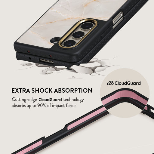 Vanilla Sand - Marble Samsung Galaxy Z Fold 5 Case 3