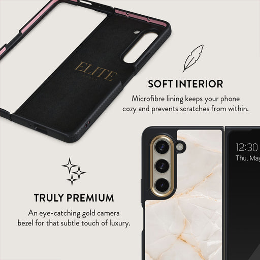 Vanilla Sand - Marble Samsung Galaxy Z Fold 5 Case 6