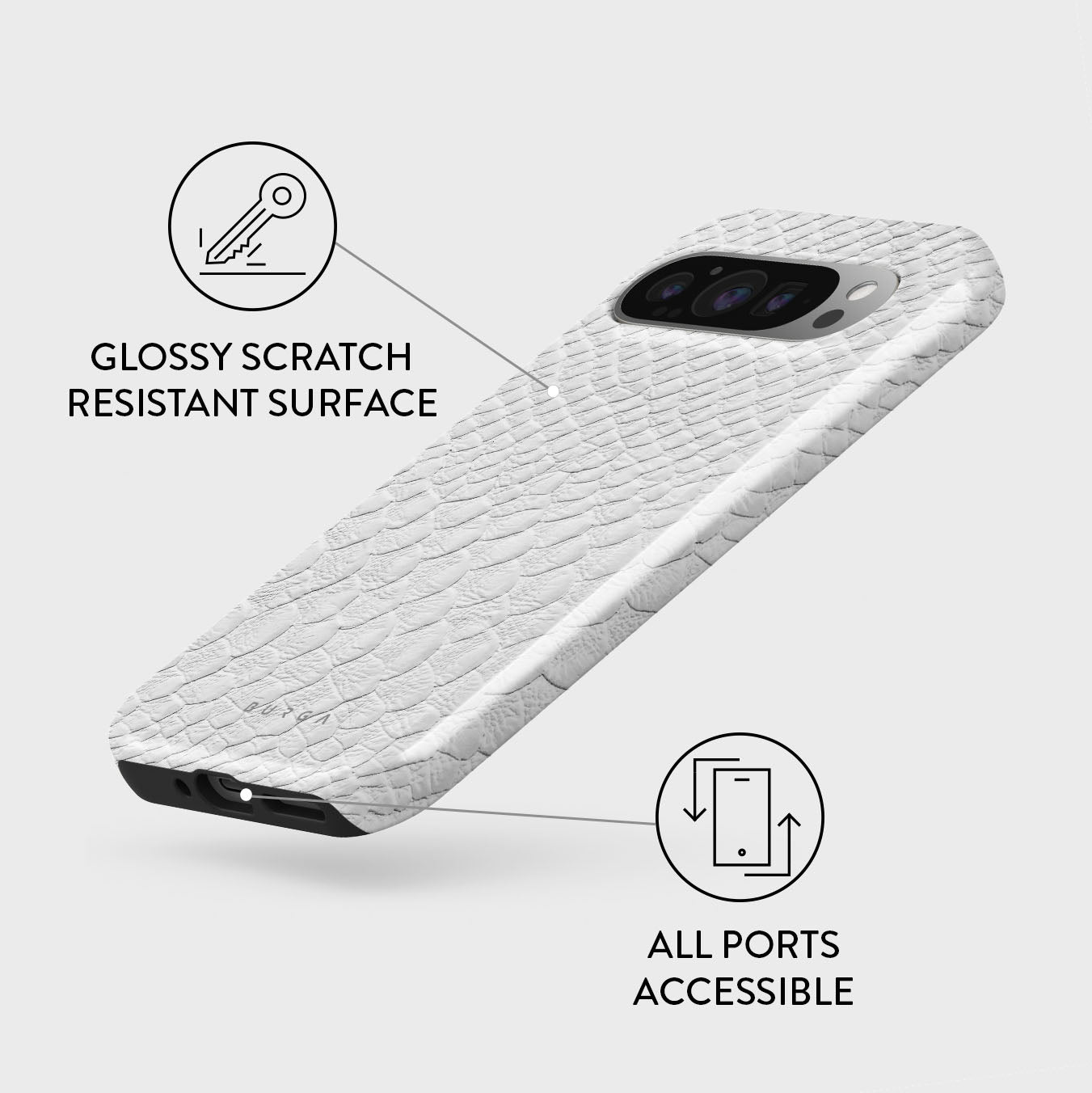 Glacial Desert - White Snakeskin Google Pixel 9 Pro XL Case