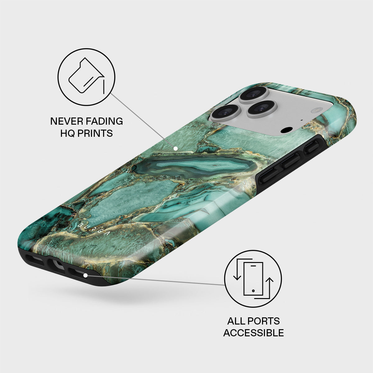 Ubud Jungle - Turquoise iPhone 17 Pro Max Case | BURGA