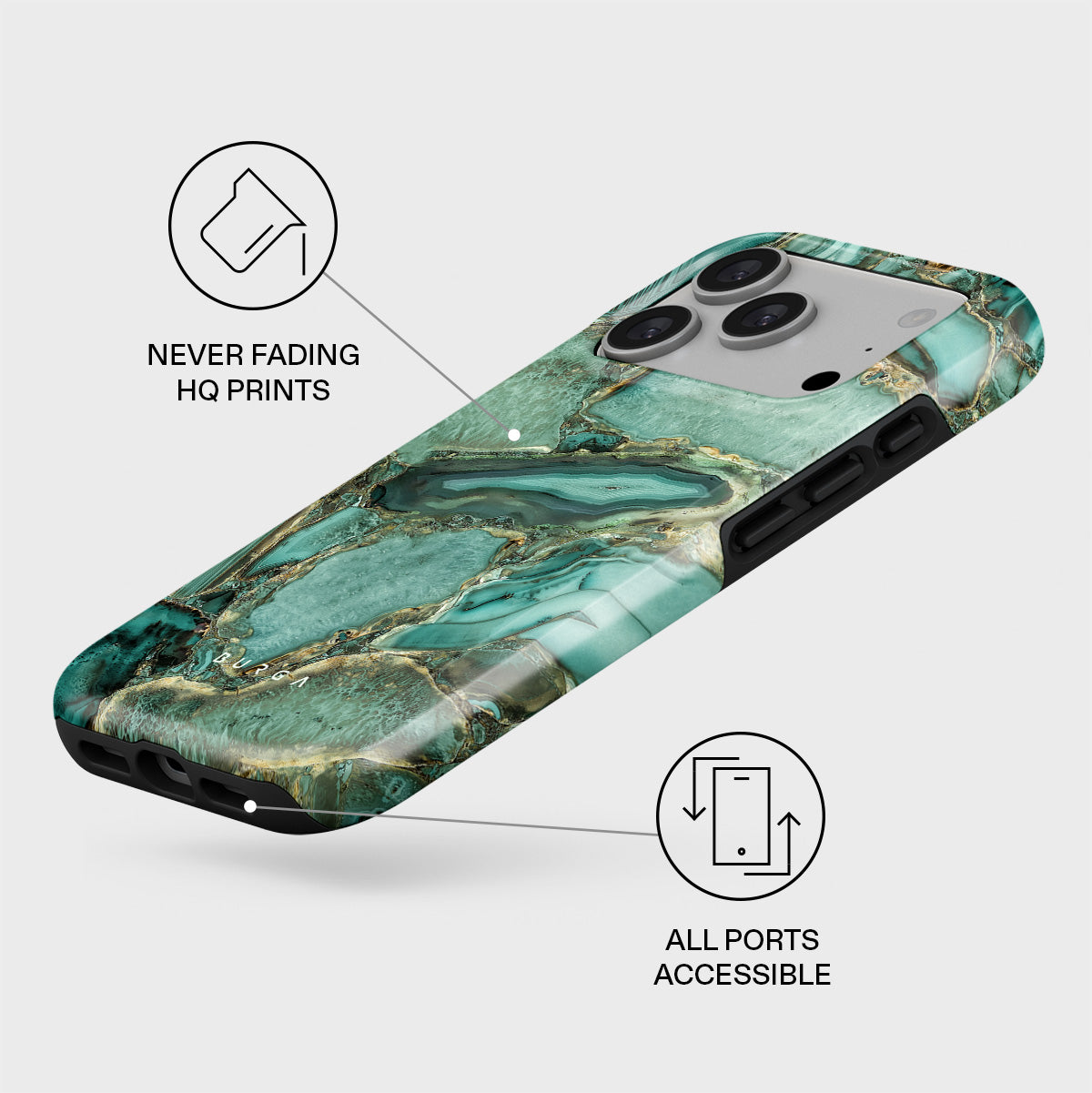 Ubud Jungle - Turquoise iPhone 17 Pro Case | BURGA