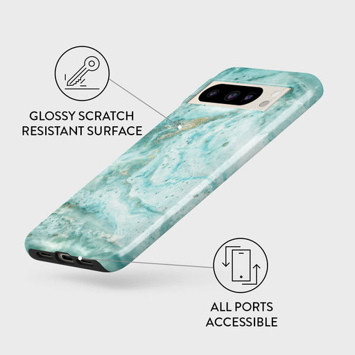 Uluwatu Waves - Teal Google Pixel 8 Pro Case 3