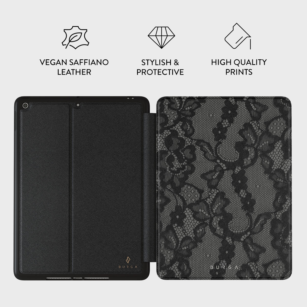 BURGA iPadケース iPad Air ブラック Magnetic - iPad 10.2 (9th/8th/7th Gen) Case | BURGA