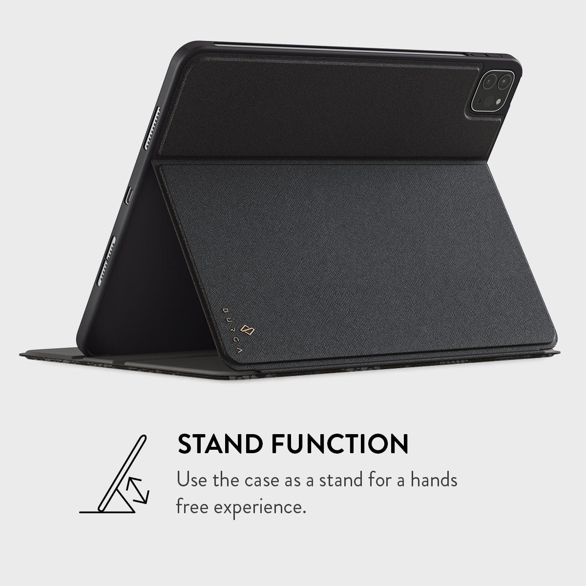 Macally BOOKSTAND PRO 3L Custodia E Stand Per IPad Pro 12.9 (2018), Colore Nero