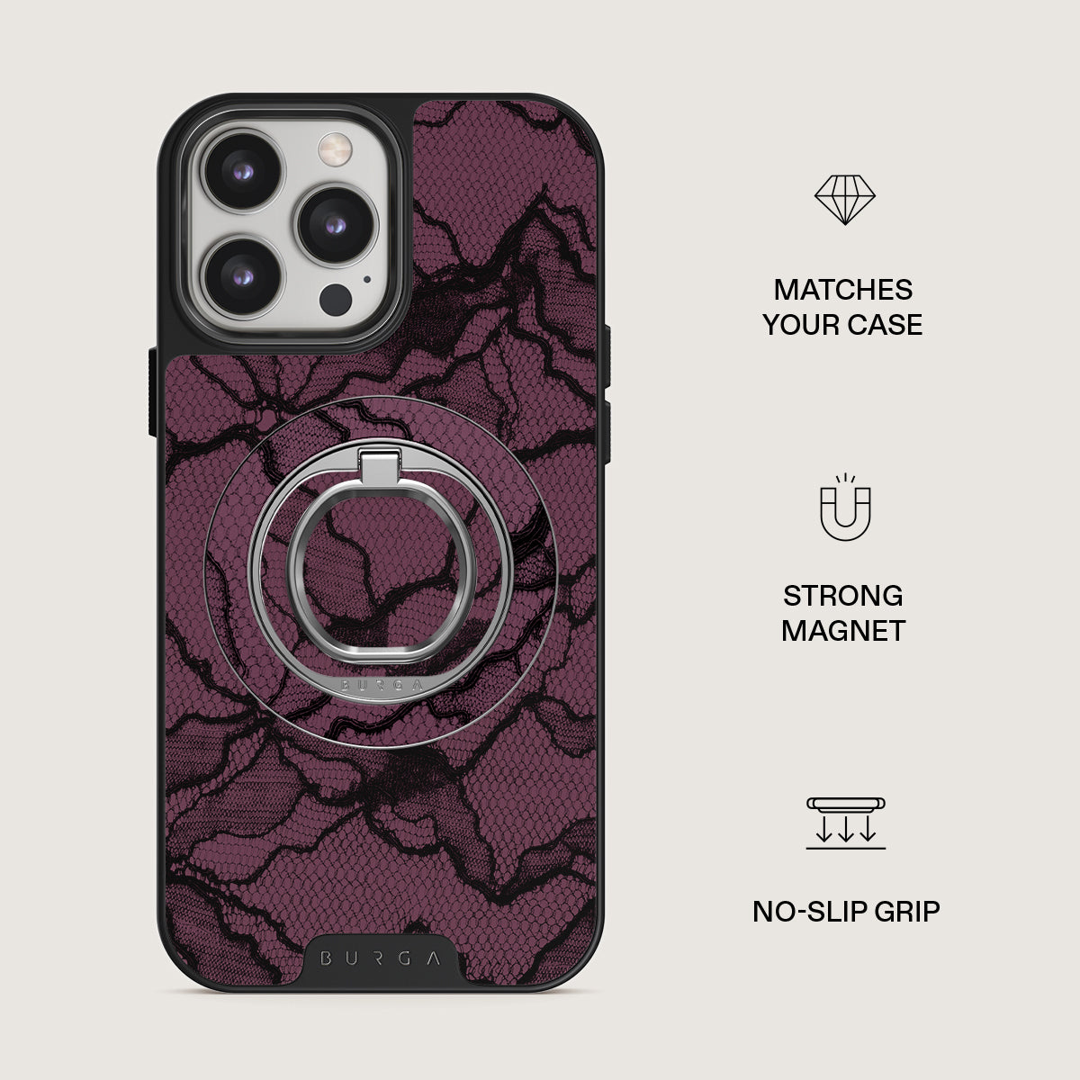 BURGA iPhone SE (2022)ケース マグネティックリングホルダー Iphone