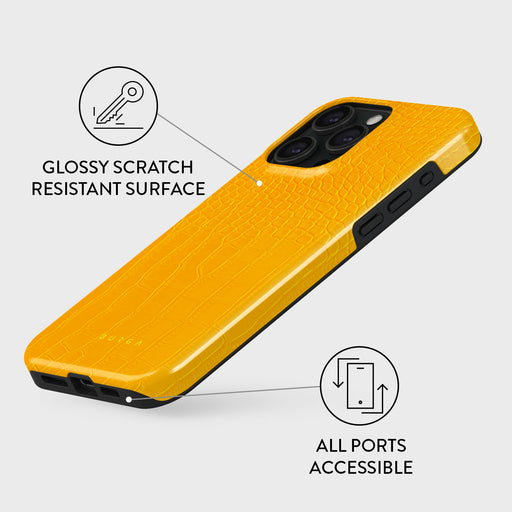 Canary Yellow - Snake Skin iPhone 15 Pro Case 7