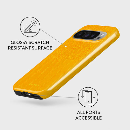 Canary Yellow - Snake Skin Google Pixel 9 Pro Case 3