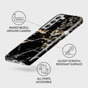 Make A Wish - Gold Marble Samsung Galaxy S22 Plus Case 3