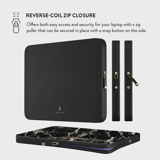Make A Wish - Gold Marble Laptop Sleeve 9