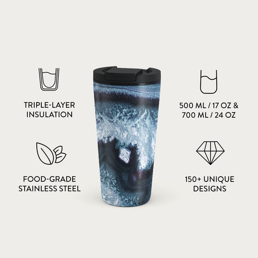 Frozen Lake - Gray Marble Travel Mug 7