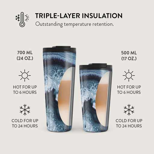 Frozen Lake - Gray Marble Travel Mug 13