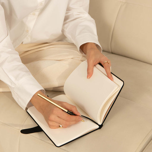 Peachy Gold - Pink Marble Notebook 16