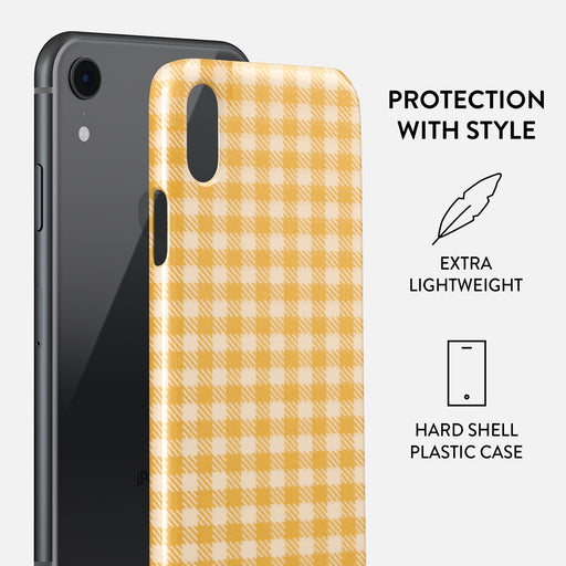 Tuscan Sun - Yellow Plaid iPhone XR Case 2