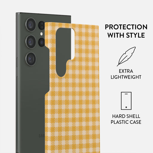 Tuscan Sun - Yellow Plaid Samsung Galaxy S23 Ultra Case 2