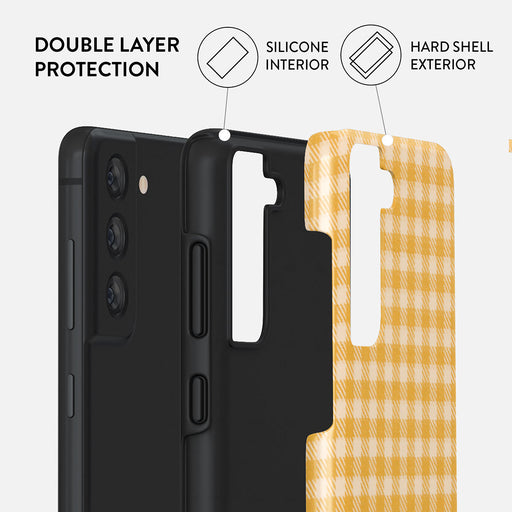 Tuscan Sun - Yellow Plaid Samsung Galaxy S21 FE Case 2
