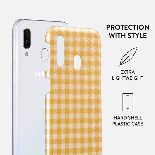 Tuscan Sun - Yellow Plaid Samsung Galaxy A40 Case 2