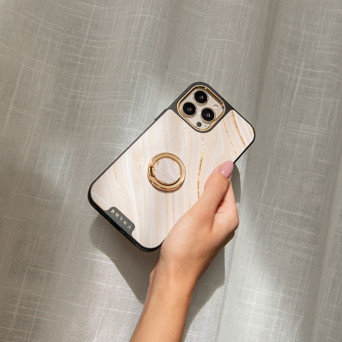 Full Glam - Beige Phone Ring Holder Finger Grip Stand | BURGA