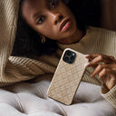 Simply Cream - Quilted iPhone 14 Plus Case 25